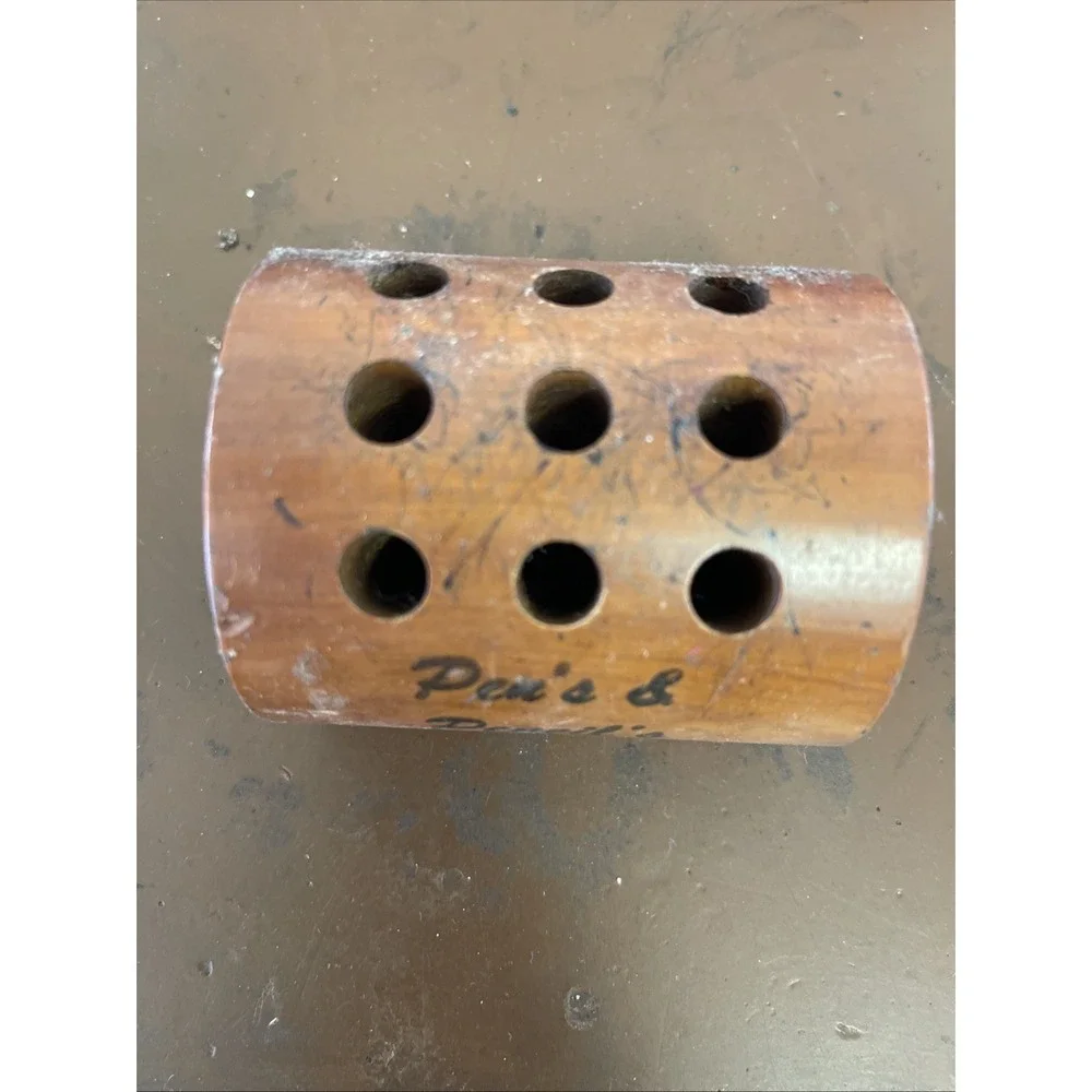 Vintage Collectible Souvenir Wood Pen & Pencil Holder‎ Boys Town Nebraska